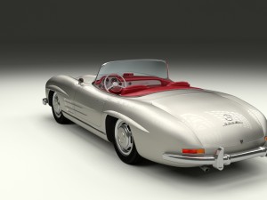 fully modelled mercedes 300sl roadster silver hdri 3D Model