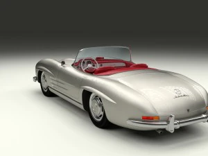 fully modelled mercedes 300sl roadster silver hdri 3D Model