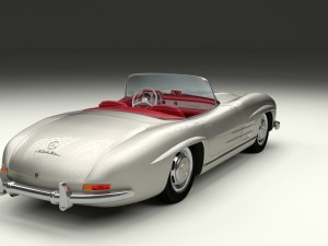 fully modelled mercedes 300sl roadster silver hdri 3D Model
