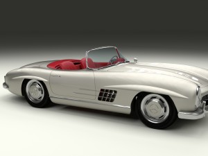 fully modelled mercedes 300sl roadster silver hdri 3D Model