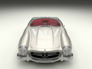 fully modelled mercedes 300sl roadster silver hdri 3D Model
