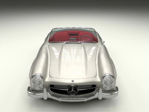 fully modelled mercedes 300sl roadster silver hdri 3D Model
