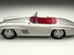 fully modelled mercedes 300sl roadster silver hdri 3D Model