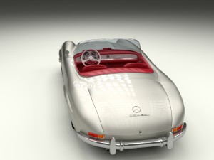 fully modelled mercedes 300sl roadster silver hdri 3D Model