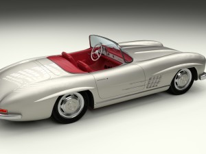 fully modelled mercedes 300sl roadster silver hdri 3D Model