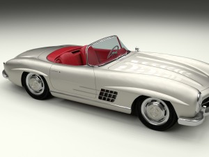 fully modelled mercedes 300sl roadster silver hdri 3D Model