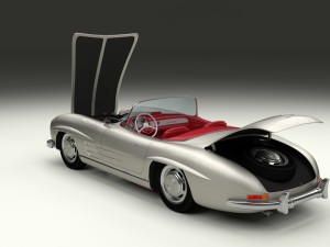 fully modelled mercedes 300sl roadster silver hdri 3D Model