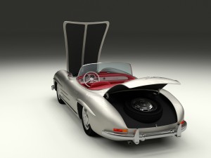 fully modelled mercedes 300sl roadster silver hdri 3D Model