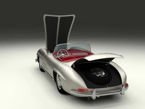 fully modelled mercedes 300sl roadster silver hdri 3D Model