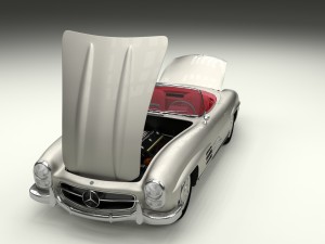 fully modelled mercedes 300sl roadster silver hdri 3D Model