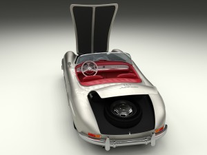 fully modelled mercedes 300sl roadster silver hdri 3D Model