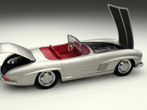 fully modelled mercedes 300sl roadster silver hdri 3D Model