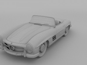 fully modelled mercedes 300sl roadster silver hdri 3D Model
