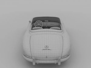 fully modelled mercedes 300sl roadster silver hdri 3D Model