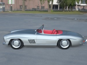 fully modelled mercedes 300sl roadster silver hdri 3D Model
