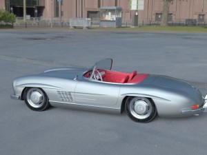 fully modelled mercedes 300sl roadster silver hdri 3D Model
