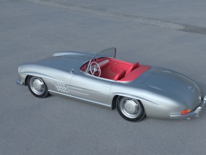 fully modelled mercedes 300sl roadster silver hdri 3D Model