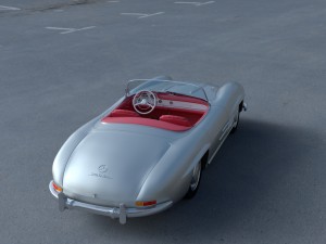 fully modelled mercedes 300sl roadster silver hdri 3D Model