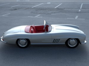 fully modelled mercedes 300sl roadster silver hdri 3D Model
