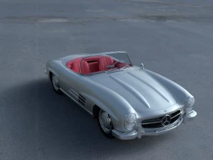 fully modelled mercedes 300sl roadster silver hdri 3D Model