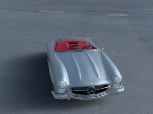fully modelled mercedes 300sl roadster silver hdri 3D Model