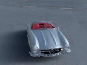 fully modelled mercedes 300sl roadster silver hdri 3D Model