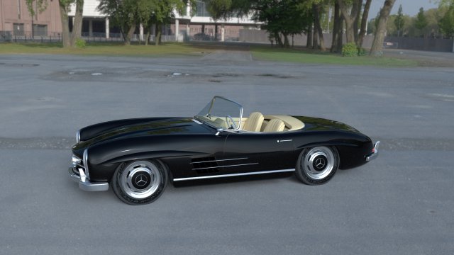 mercedes 300sl roadster w198 hdri Modèle 3D .c4d .max .obj .3ds .fbx .stl .blend 