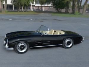 mercedes 300sl roadster w198 hdri 3D Model