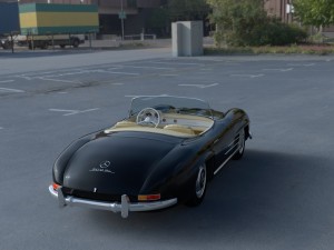 mercedes 300sl roadster w198 hdri Modèle 3D