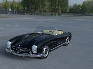 mercedes 300sl roadster w198 hdri Modèle 3D