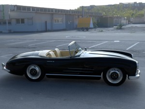 mercedes 300sl roadster w198 hdri Modèle 3D