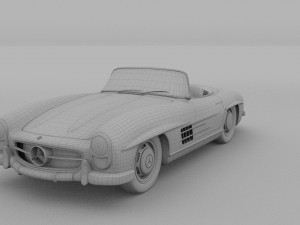 mercedes 300sl roadster w198 hdri Modèle 3D