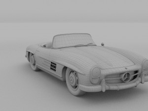 mercedes 300sl roadster w198 hdri Modèle 3D