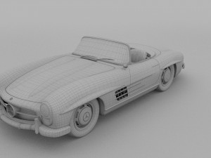 mercedes 300sl roadster w198 hdri Modèle 3D