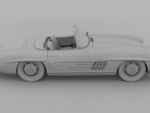 mercedes 300sl roadster w198 hdri Modèle 3D