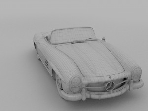 mercedes 300sl roadster w198 hdri Modèle 3D