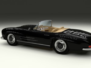mercedes 300sl roadster w198 hdri Modèle 3D
