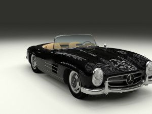 mercedes 300sl roadster w198 hdri Modèle 3D