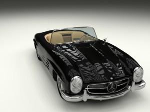 mercedes 300sl roadster w198 hdri Modèle 3D