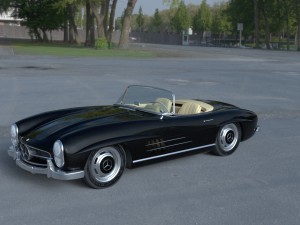 mercedes 300sl roadster w198 hdri Modèle 3D