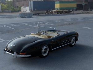 mercedes 300sl roadster w198 hdri Modèle 3D