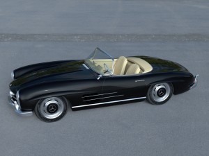 mercedes 300sl roadster w198 hdri Modèle 3D