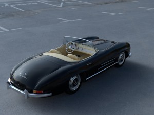 mercedes 300sl roadster w198 hdri Modèle 3D