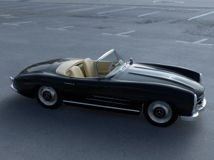 mercedes 300sl roadster w198 hdri Modèle 3D