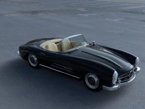 mercedes 300sl roadster w198 hdri Modèle 3D