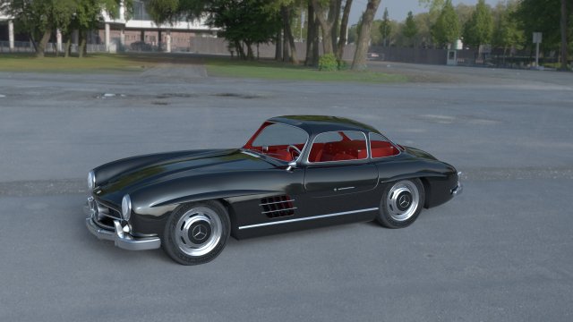 rigged mercedes 300sl gullwing with interior hdri 3D 模型 .c4d .max .obj .3ds .fbx .stl .blend 