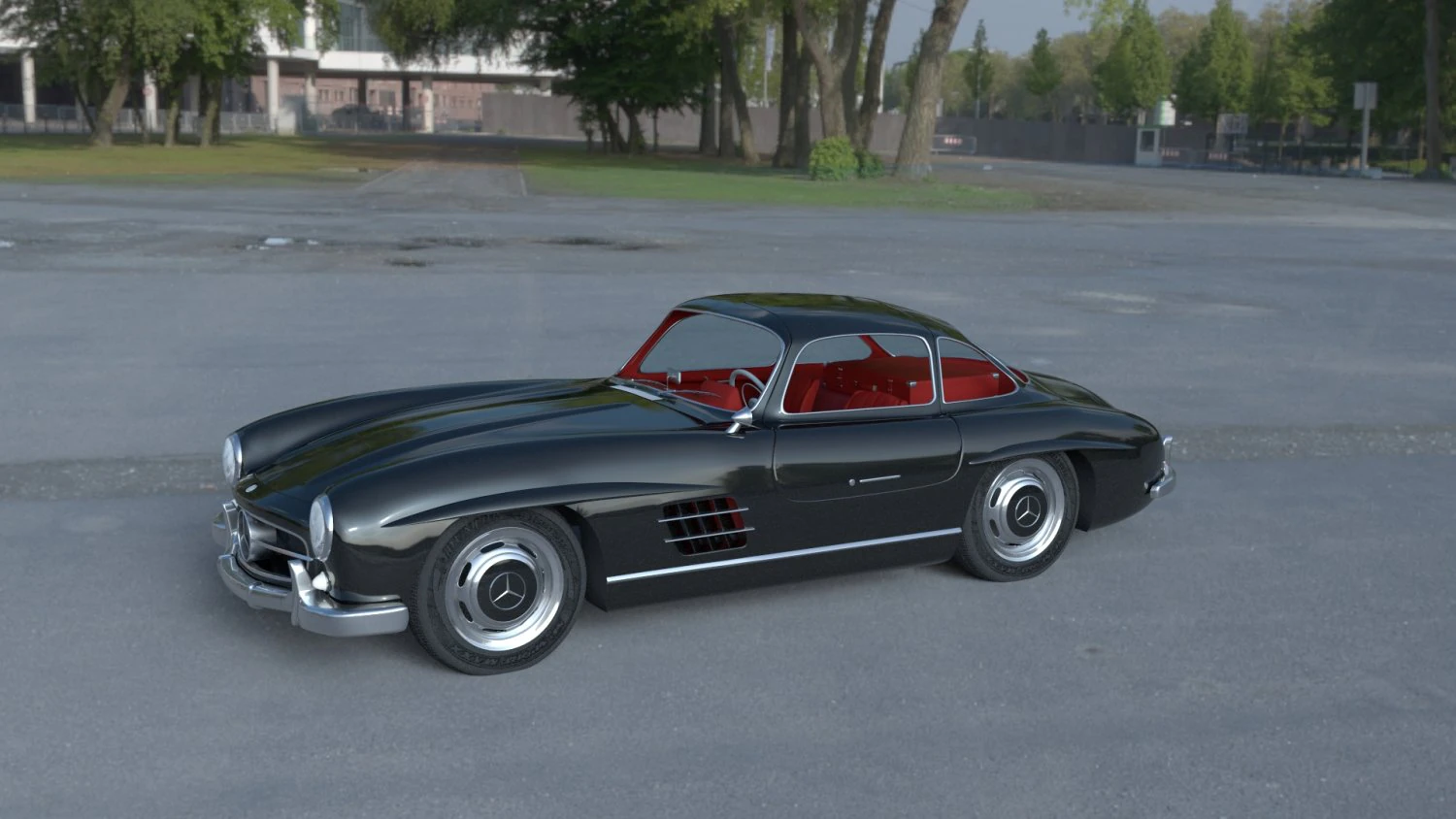 rigged mercedes 300sl gullwing with interior hdri 3D Model .c4d .max .obj .3ds .fbx .stl .blend 