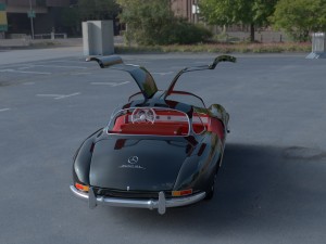rigged mercedes 300sl gullwing with interior hdri 3D 模型