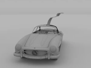 rigged mercedes 300sl gullwing with interior hdri 3D Model