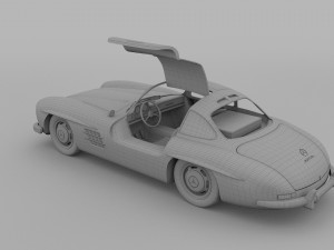 rigged mercedes 300sl gullwing with interior hdri 3D 模型